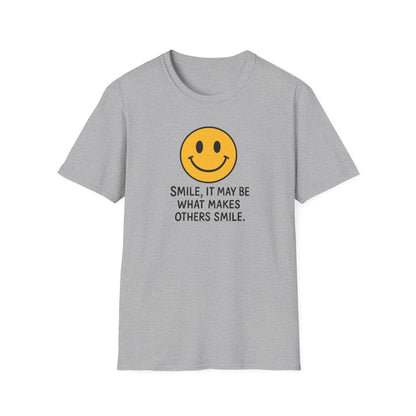 Smile Encouragement T-Shirt, Positive Vibes Tee, Unisex Graphic Shirt, Gift for Friends, Casual Wear, Everyday Comfort - Psychonaut Swag