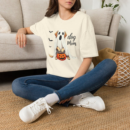 Dog Mom Halloween T‑Shirt — Cute Ghost Pup Pumpkin Tee