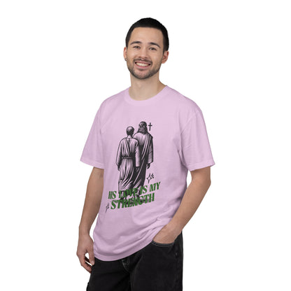 Christian T-Shirt — "His Love Is My Strength" Graphic Tee