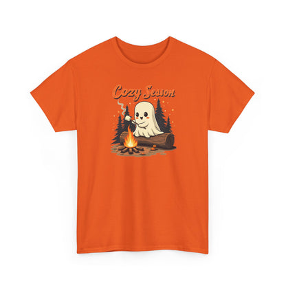 Cozy Season Tee — Cute Ghost Campfire Halloween T-Shirt