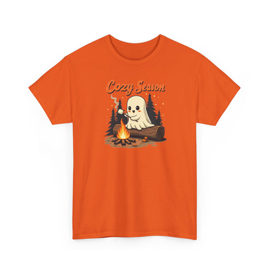 Cozy Season Tee — Cute Ghost Campfire Halloween T-Shirt