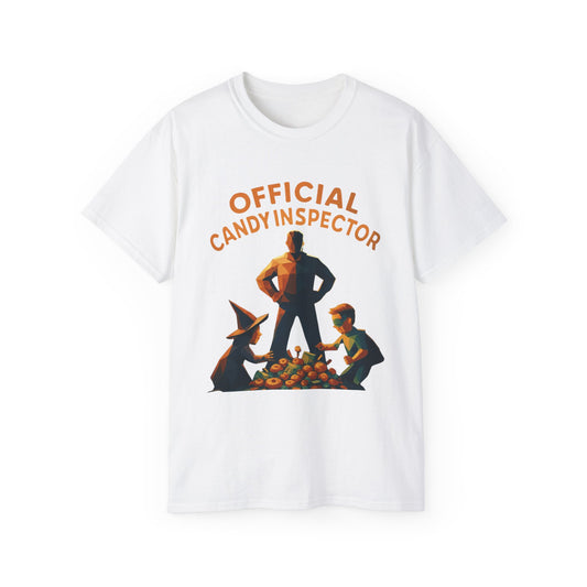 Official Candy Inspector Unisex Ultra Cotton Tee, Funny Gift, Halloween Tee, Party Shirt, Retro Style T-Shirt