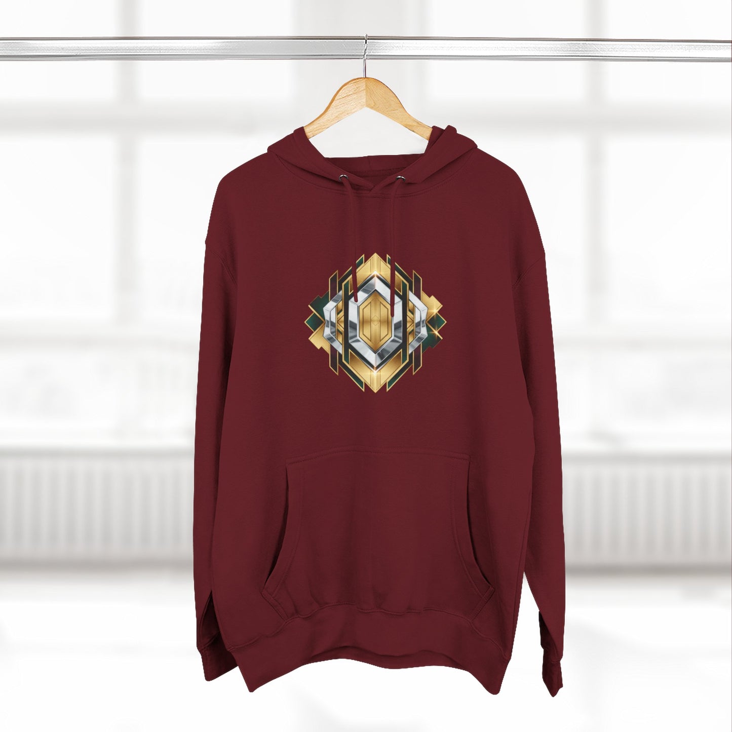 Geometric Gold Crest Hoodie