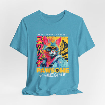Street Style Cat T-Shirt — Bold Graphic Cat Tee