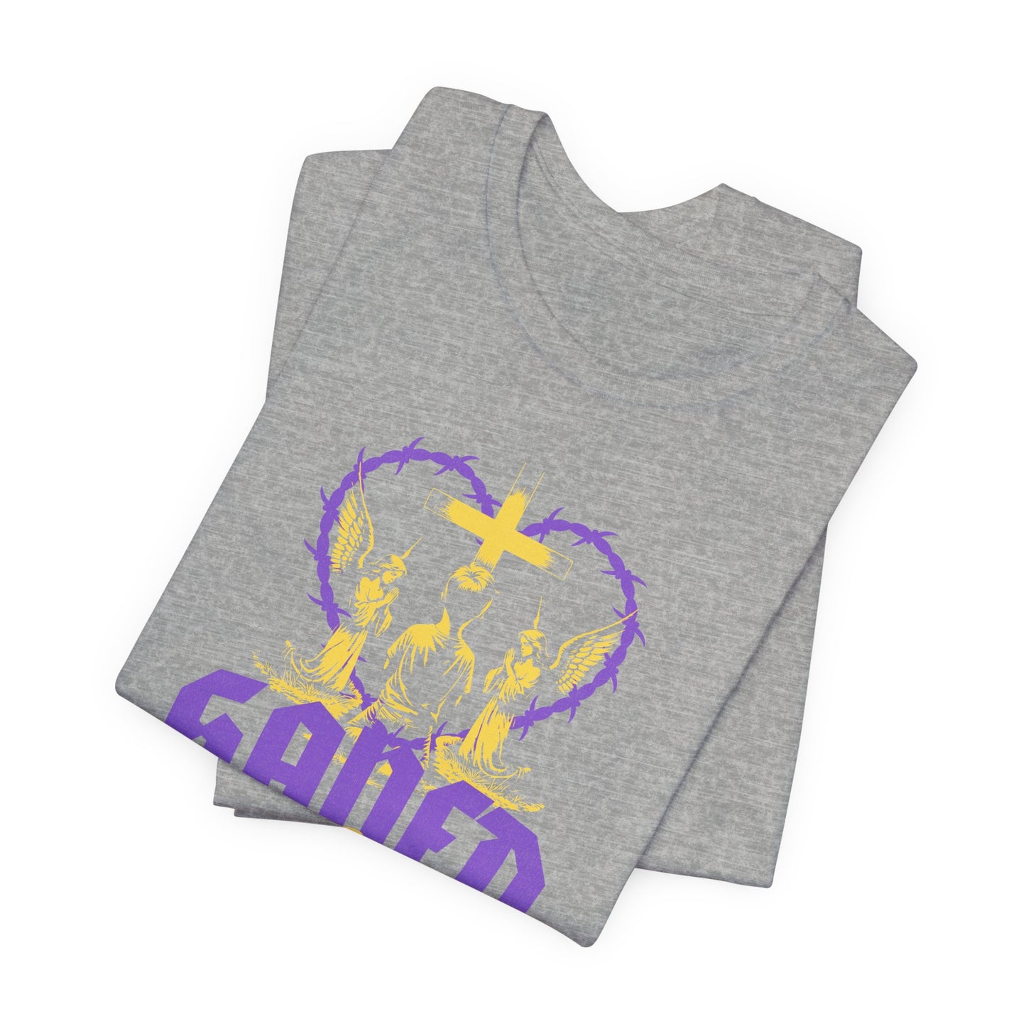 Saved by Grace T‑Shirt — Christian Faith Heart Design