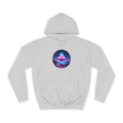 Hoodie — Neon Vaporwave Mountain Graphic Pullover