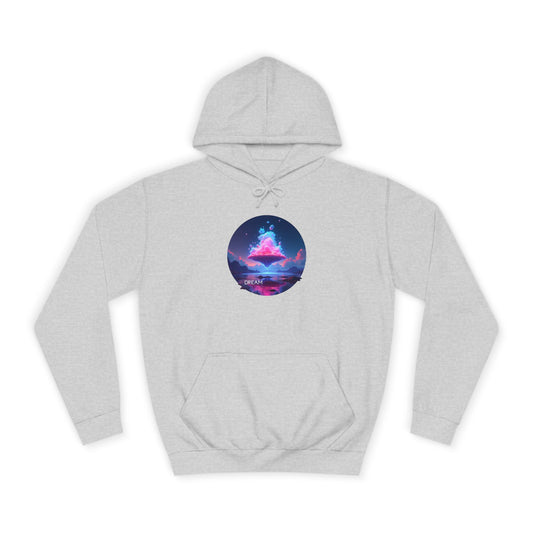 Hoodie — Neon Vaporwave Mountain Graphic Pullover