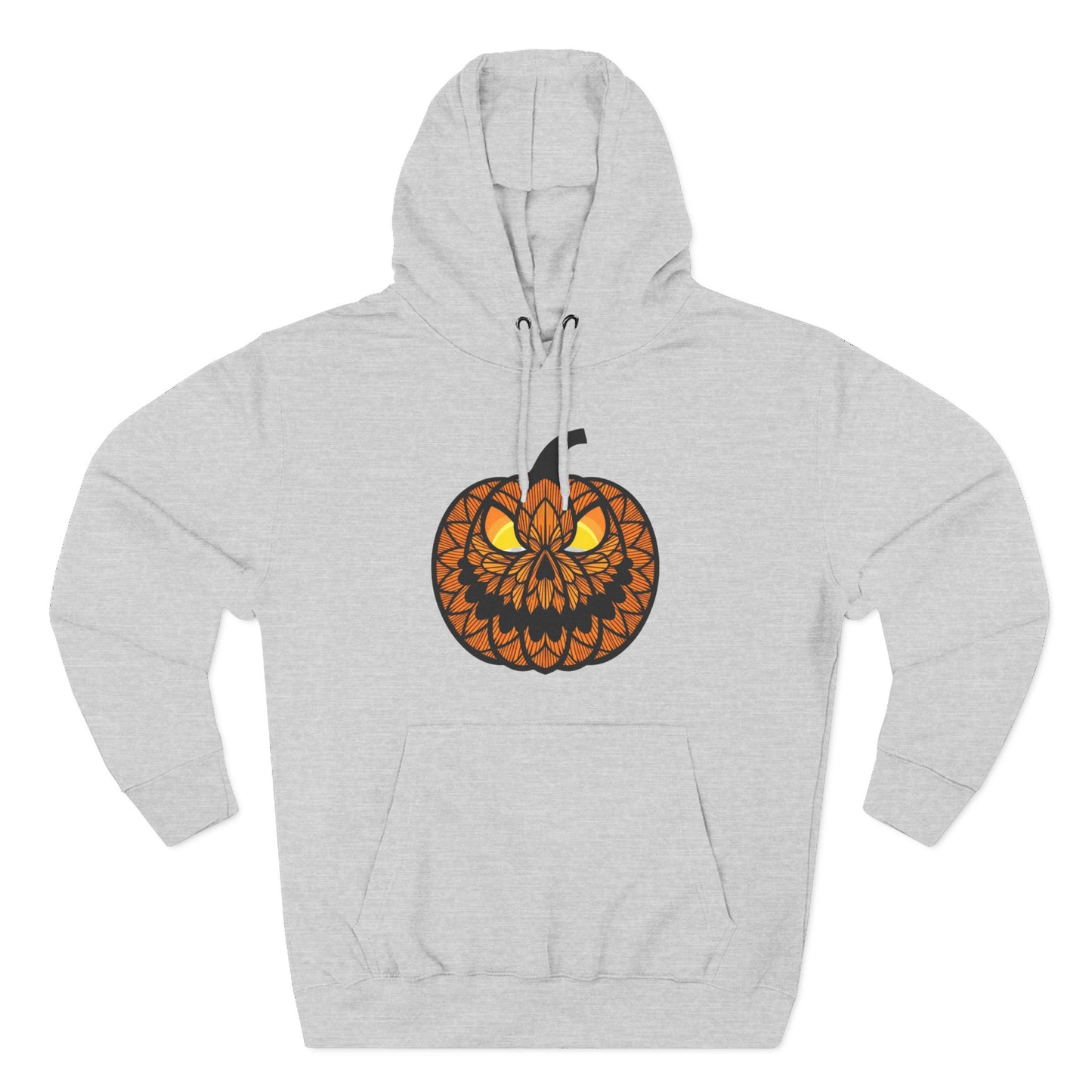Pumpkin Mandala Hoodie — Halloween Jack-O'-Lantern Fleece Pullover