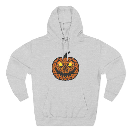 Pumpkin Mandala Hoodie — Halloween Jack-O'-Lantern Fleece Pullover