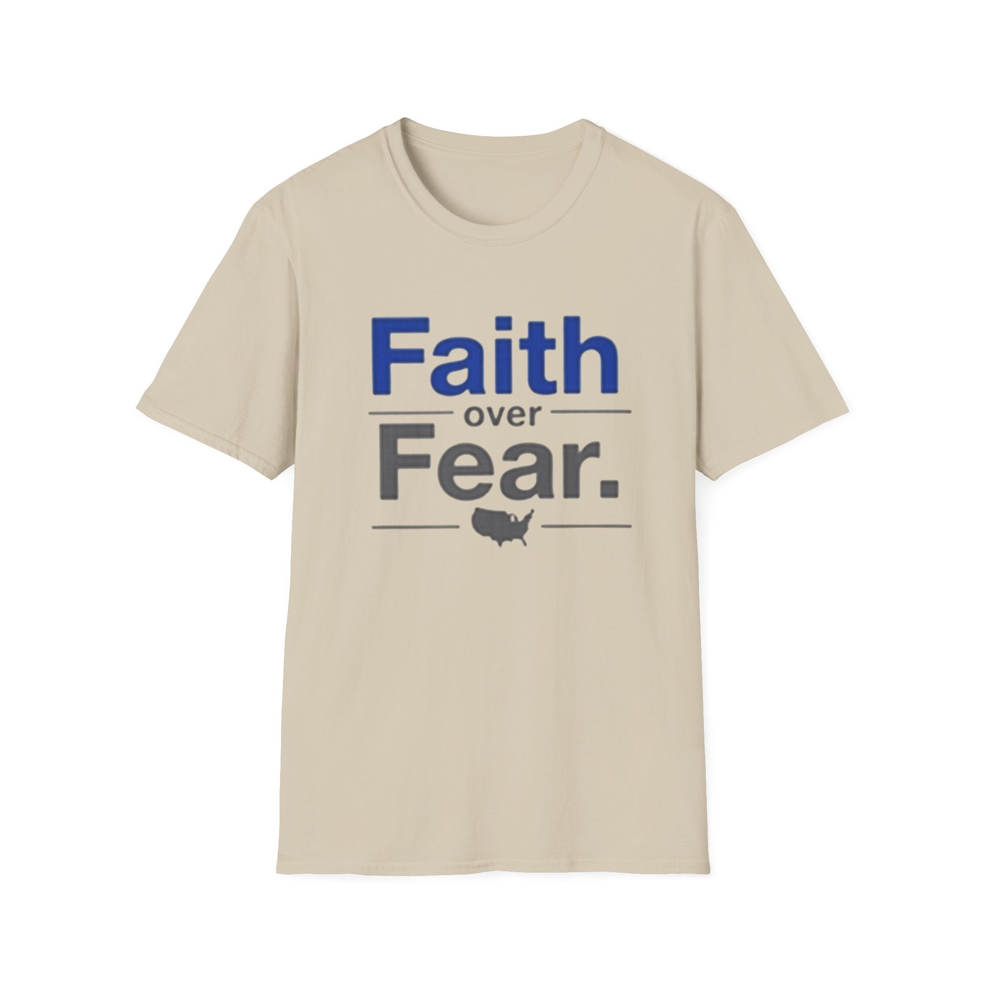 Faith Over Fear Unisex Softstyle T-Shirt | Inspirational Tee for Motivational Gifts, Everyday Wear, Faith, Courage, Positive Vibes - Psychonaut Swag