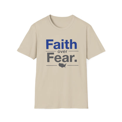 Faith Over Fear Unisex Softstyle T-Shirt | Inspirational Tee for Motivational Gifts, Everyday Wear, Faith, Courage, Positive Vibes - Psychonaut Swag