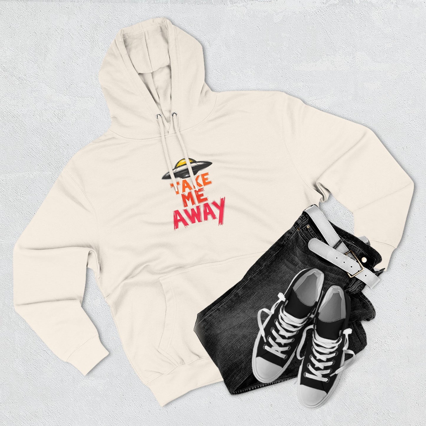 Take Me Away Hoodie — UFO Alien Abduction Graphic Pullover