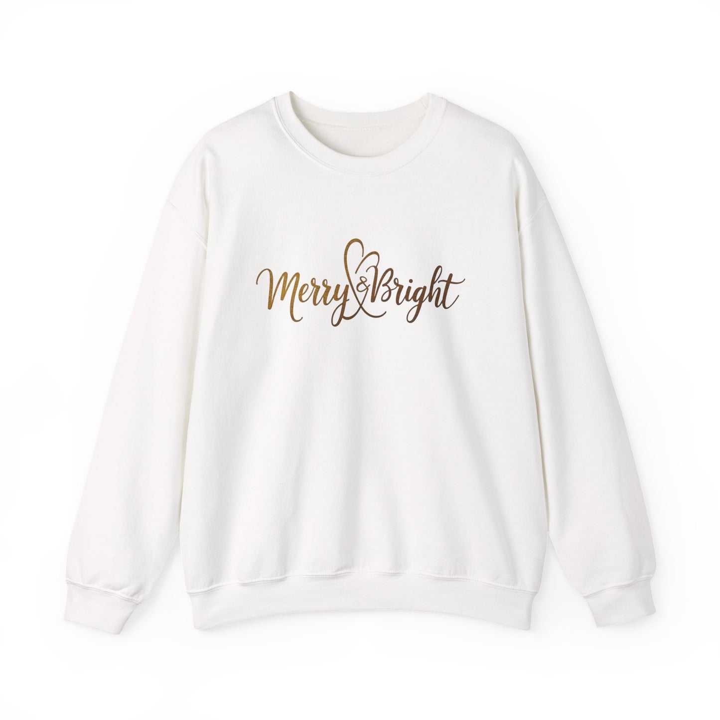 Merry & Bright Crewneck Sweatshirt – Gold Script Holiday Pullover