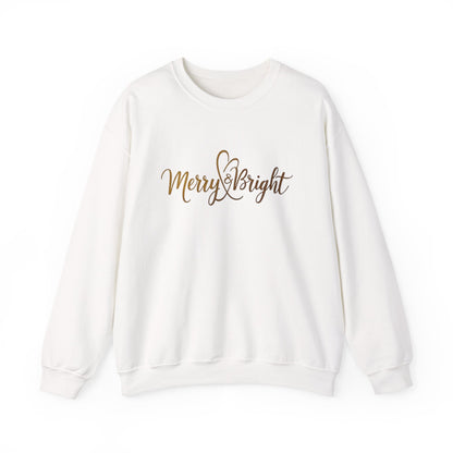 Merry & Bright Crewneck Sweatshirt – Gold Script Holiday Pullover
