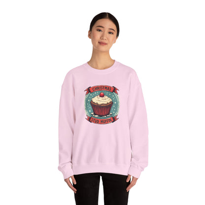 Christmas Stud Muffin with Icing Sweatshirt - Cute Holiday Cupcake Crewneck