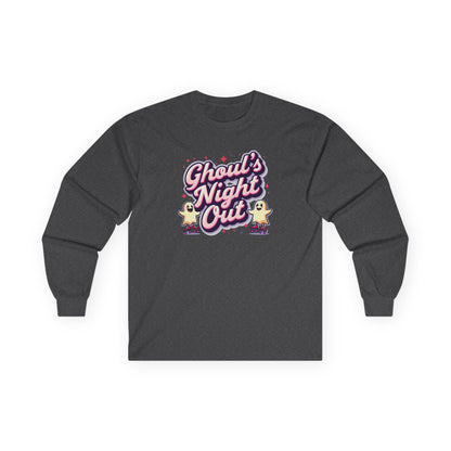 Ghoul's Night Out Long Sleeve Tee — Cute Halloween Ghost Graphic Shirt