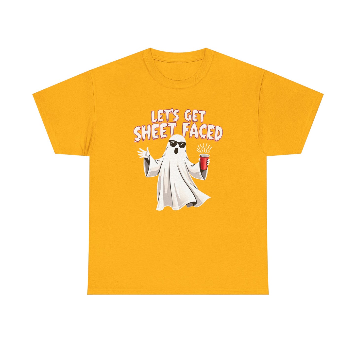 Let's Get Sheet Faced Ghost T‑Shirt — Funny Halloween Party Tee