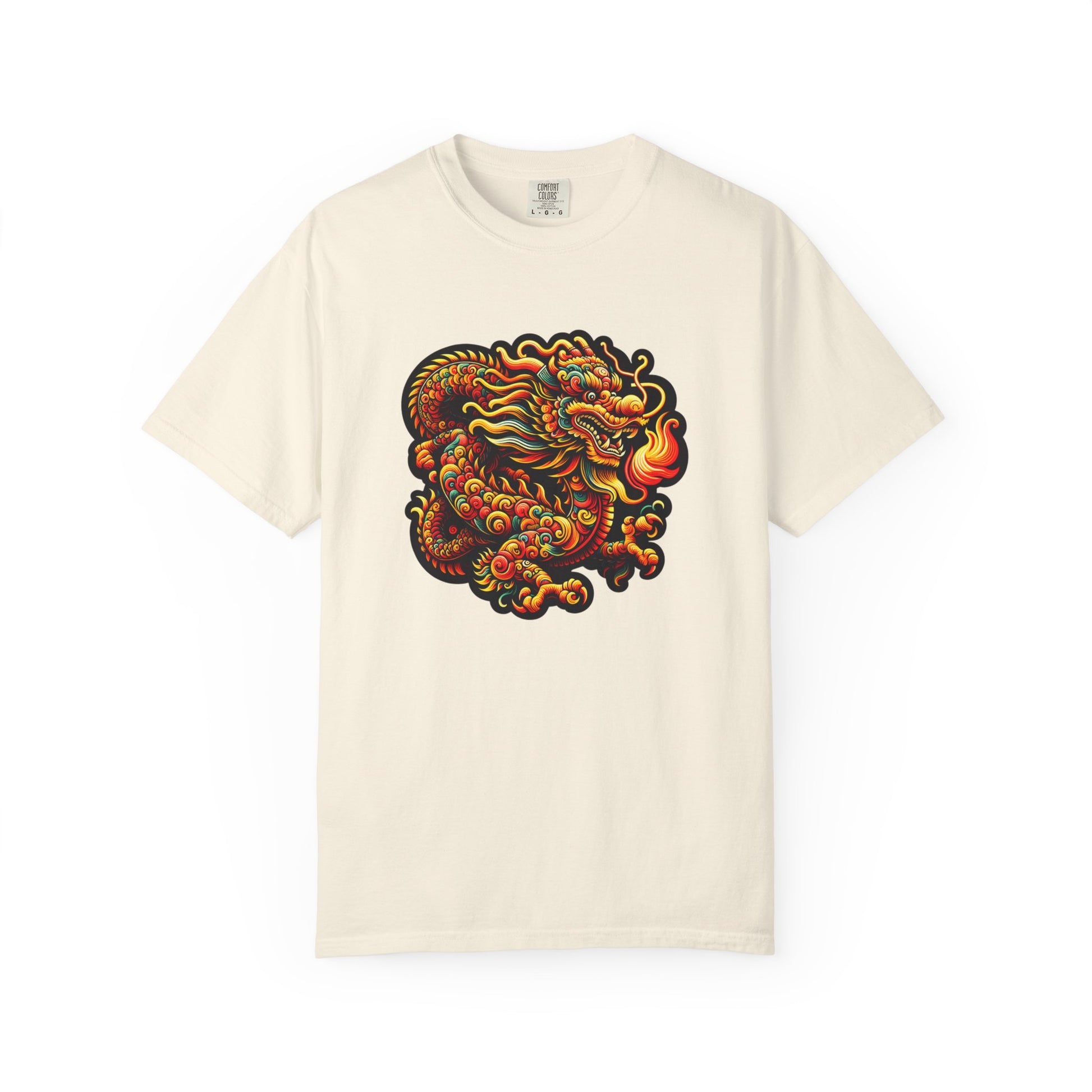 Dragon, Unisex Dragon Graphic T-Shirt - Colorful Garment-Dyed Tee - Psychonaut Swag