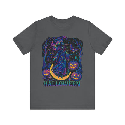 Halloween Witch Graphic Tee, Spooky T-Shirt, Unisex Short Sleeve Shirt, Halloween Costume, Pumpkin Shirt, Fall Festival Apparel