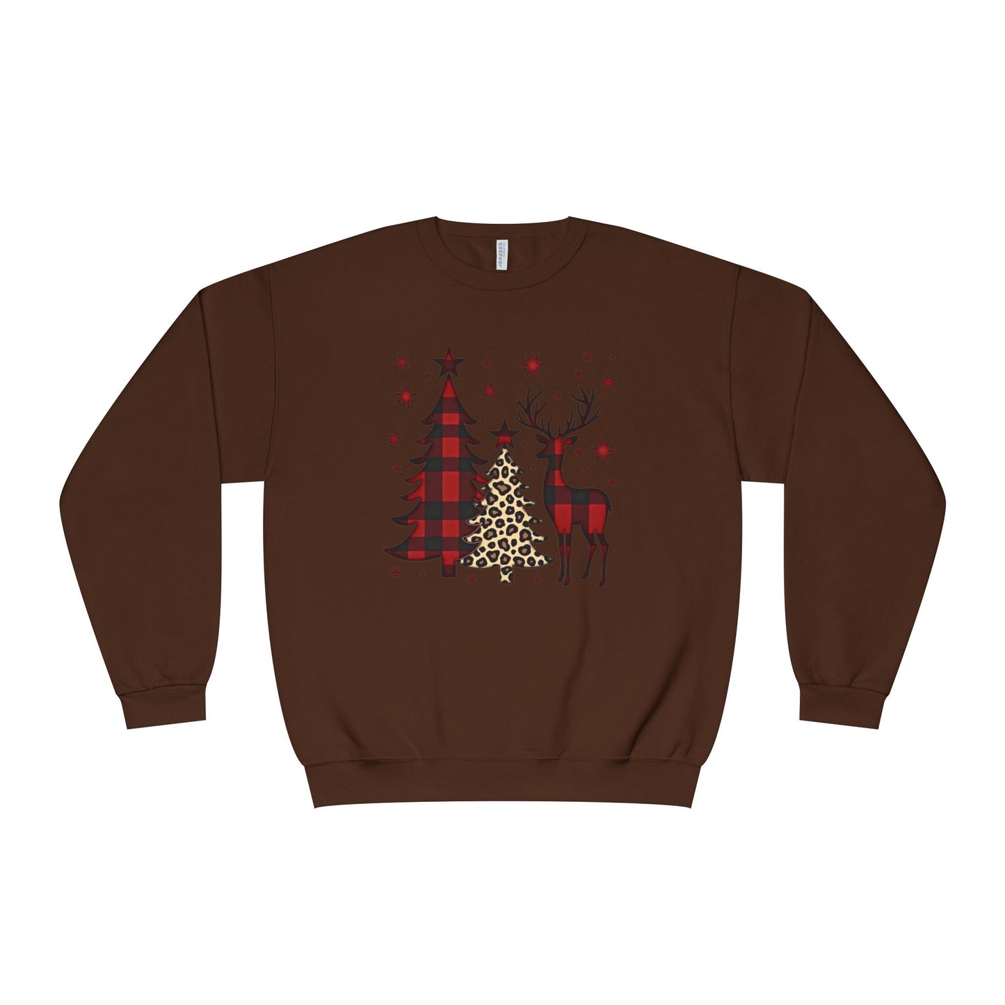 Christmas Buffalo Plaid Trees & Reindeer Crewneck Sweatshirt
