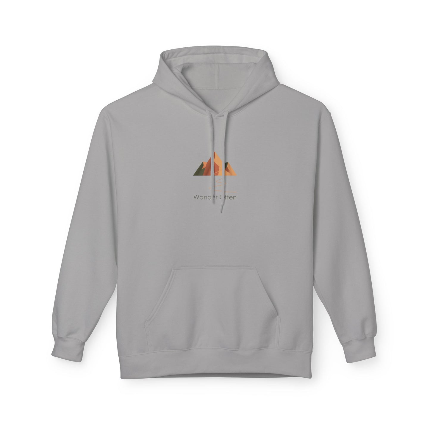 Wander Often, Minimalist Mountain Hoodie — Adventure Graphic Fleece Pullover