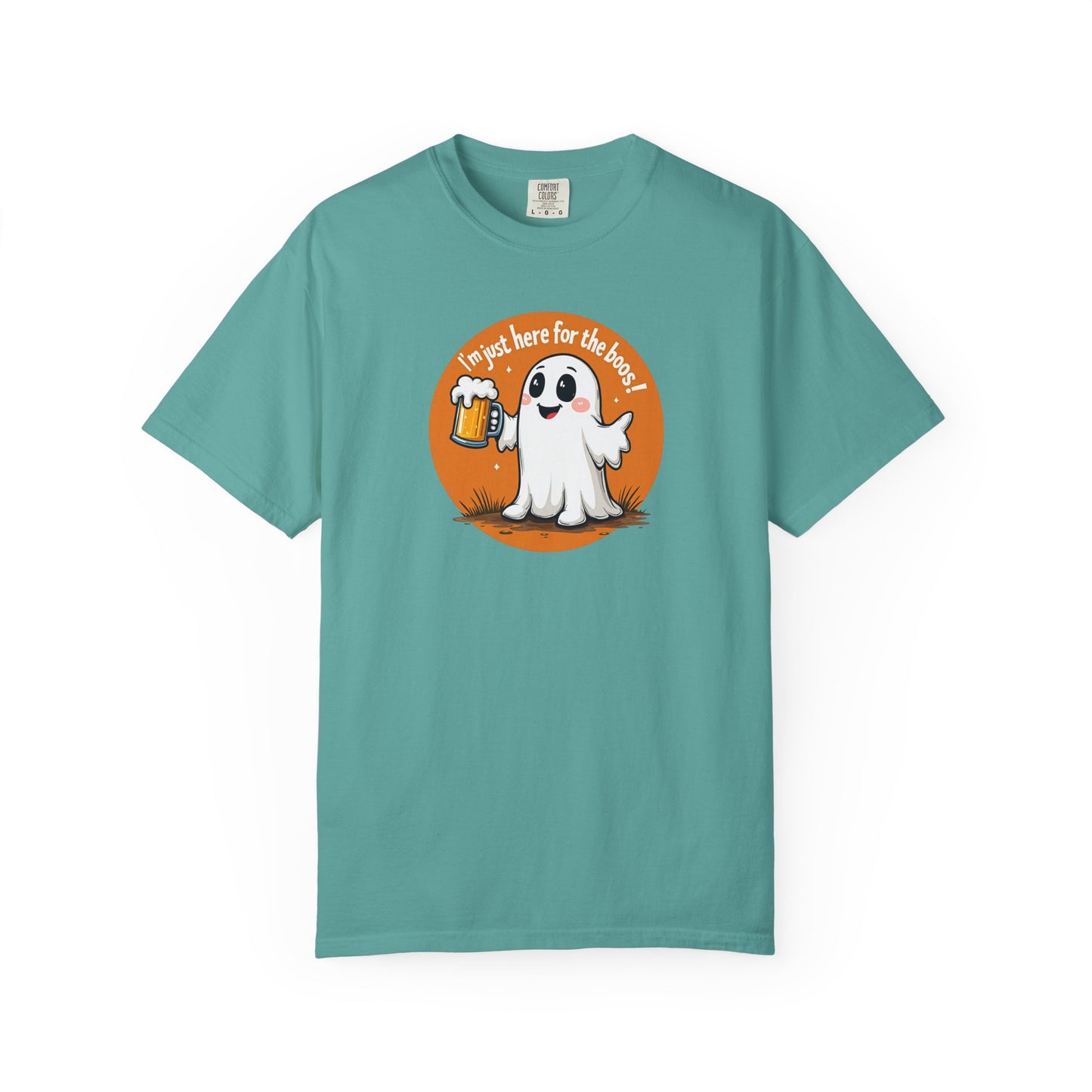 Halloween Ghost Beer T-Shirt — "I’m Just Here for the Boos" Cute Spooky Tee