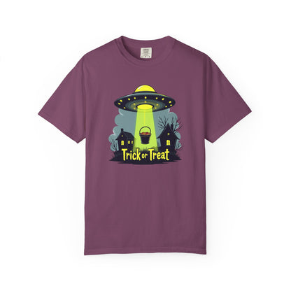 Halloween UFO Trick or Treat T-Shirt — Alien Abduction Spooky Tee