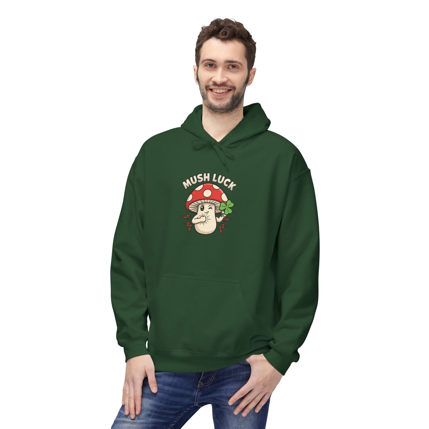 Mush-Luck Mushroom Hoodie – Cute Lucky Mushroom Graphic Pullover