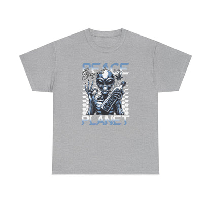 Peace Planet Alien T‑Shirt — Retro Sci‑Fi Graphic Tee