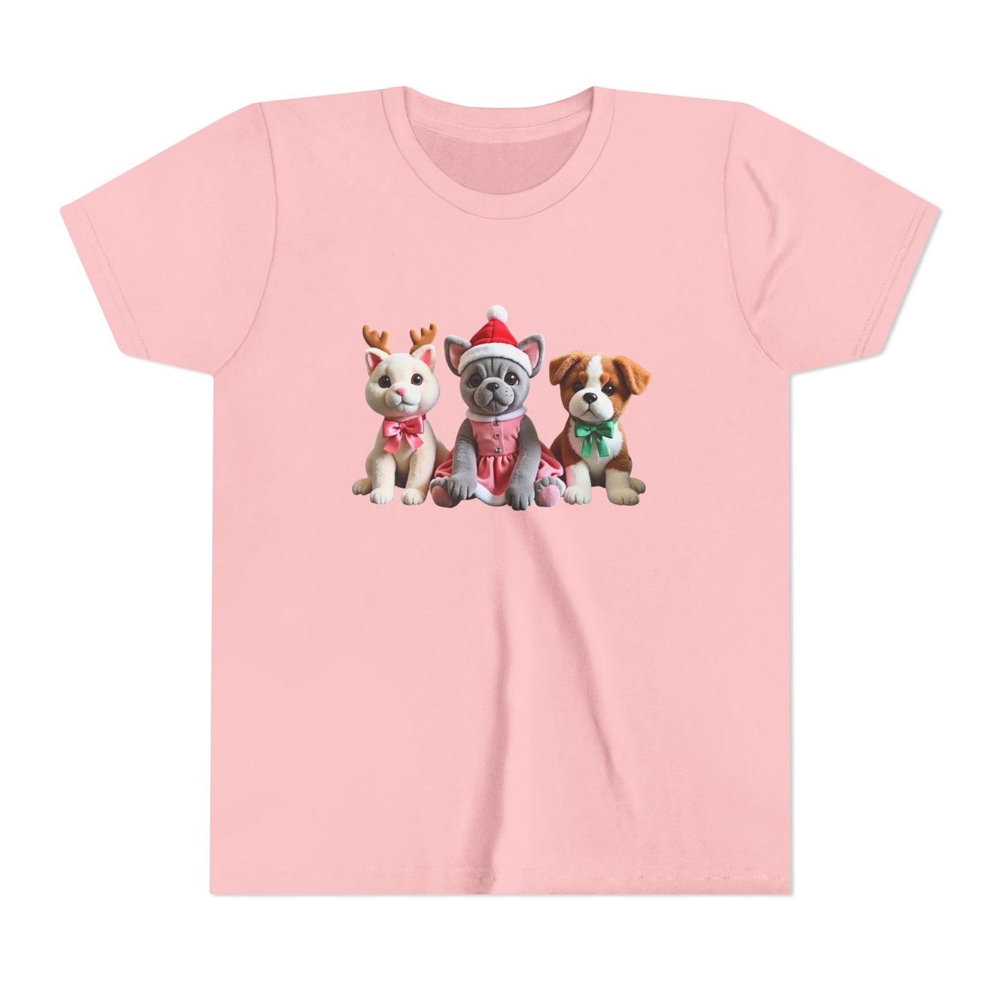 Kids Christmas Puppy Tee — Cute Festive Dogs in Santa Hats