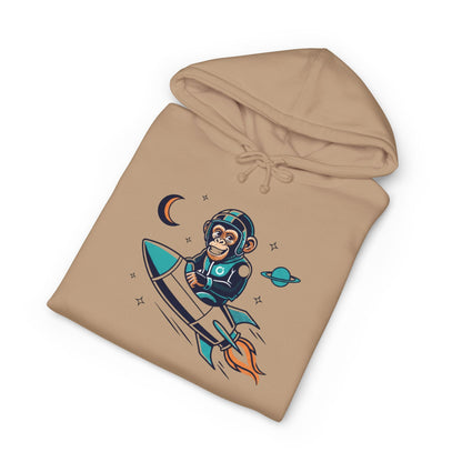 Astronaut Chimp, Unisex Heavyweight Hooded Sweatshirt