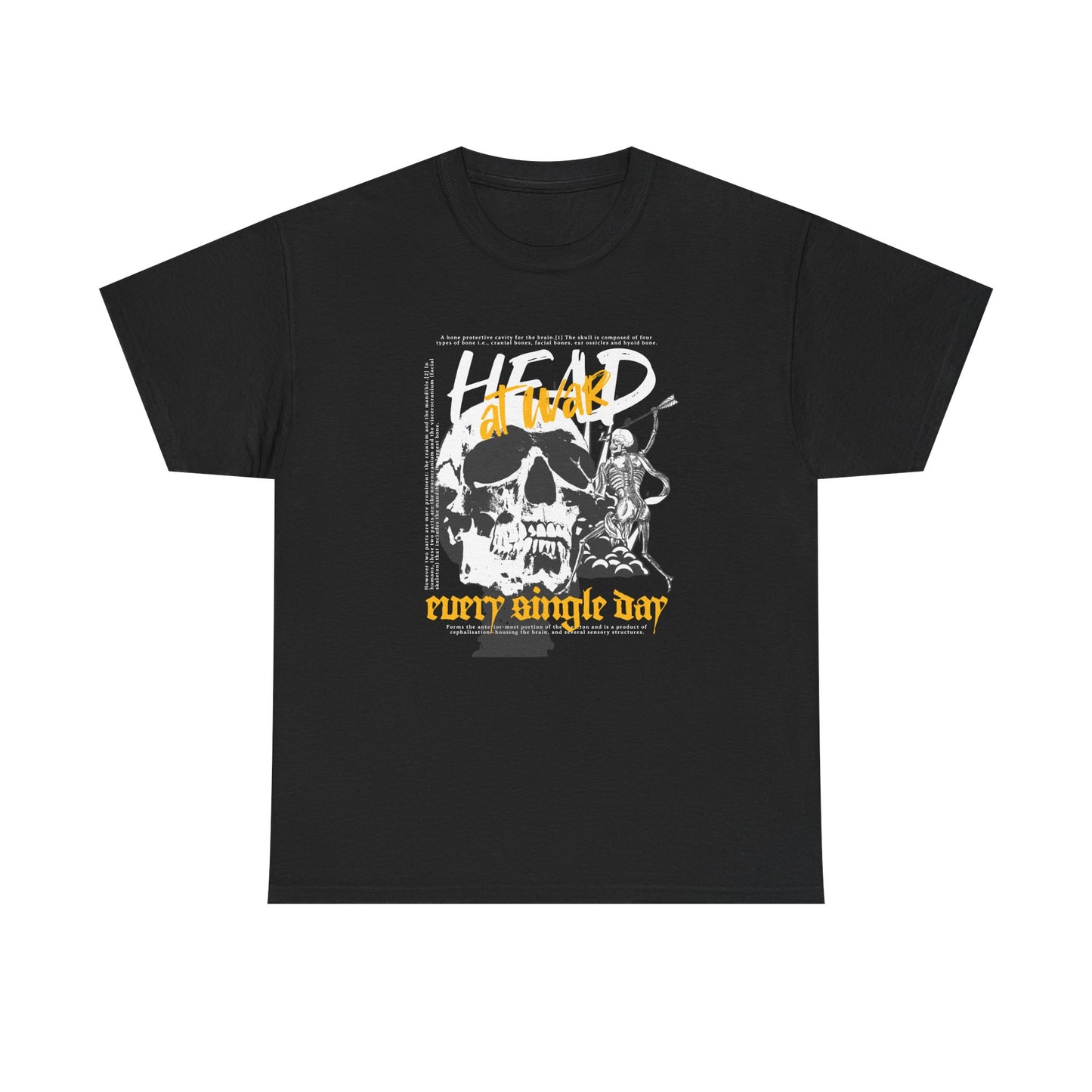 Head At War, skeleton Unisex Heavy Cotton Tee