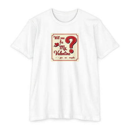 Valentine Question Mark T-Shirt — "Will You Be My Valentine?" Retro Design
