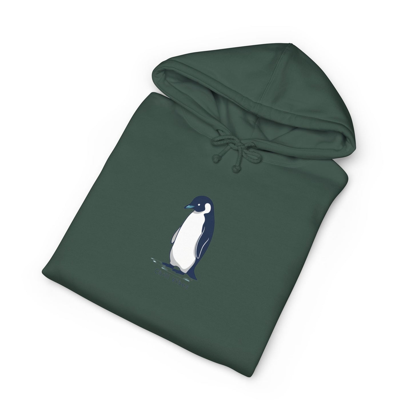 Penguin Chill vibes, Sketch Hoodie — Minimal Penguin Illustration Sweatshirt