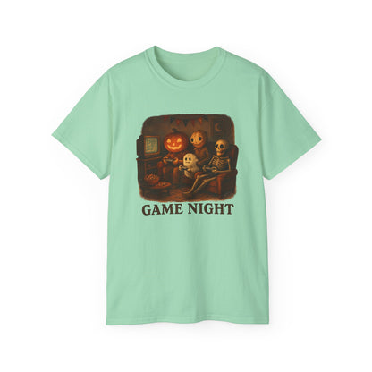 Game Night Tee, Halloween Shirt, Unisex Cotton T-Shirt, Spooky Fun Apparel, Perfect for Gathering and Celebrations