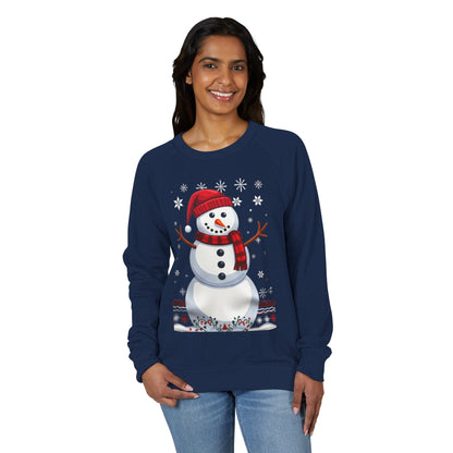 Snowman Holiday Crewneck — Snowy Season Raglan Sweatshirt