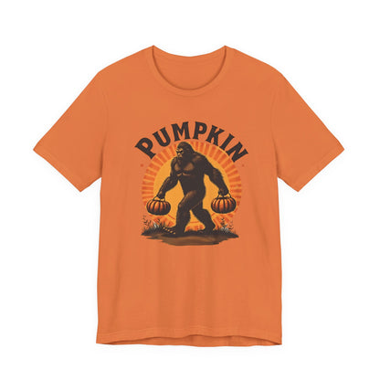 Pumpkin Bigfoot T-Shirt – Unisex Harvest Tee for Fall, Halloween, Autumn Celebrations, Gift for Nature Lovers, Casual Wear