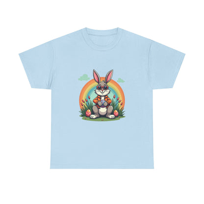 Easter Bunny Rainbow T-Shirt — Cute Bunny Holding Eggs Tee