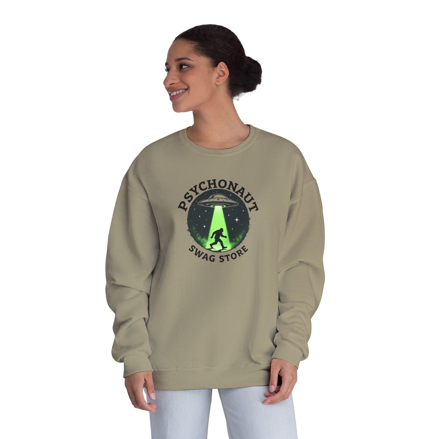 Psychonaut Swag Crewneck Sweatshirt – UFO Abduction Graphic Pullover
