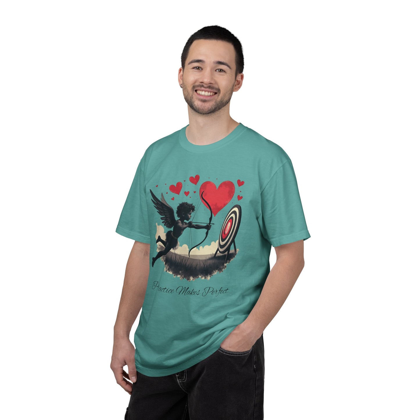 Cupid, Practice Makes Perfect, T-Shirt — Romantic Valentine Love Tee