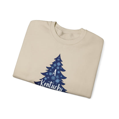 Kentucky Christmas Sweatshirt — Blue Plaid Tree Holiday Crewneck
