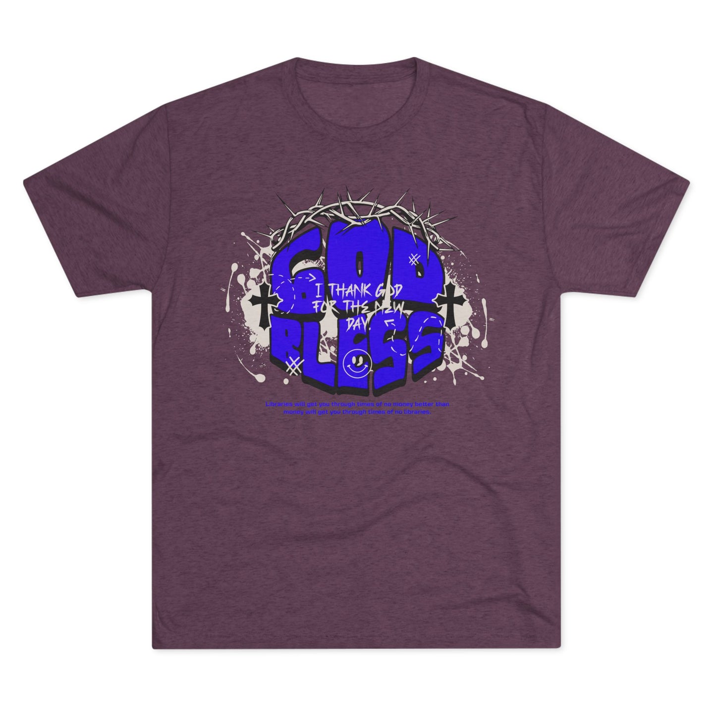 God Bless graphic, Unisex Tri-Blend Crew Tee