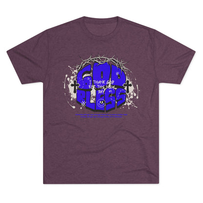 God Bless graphic, Unisex Tri-Blend Crew Tee