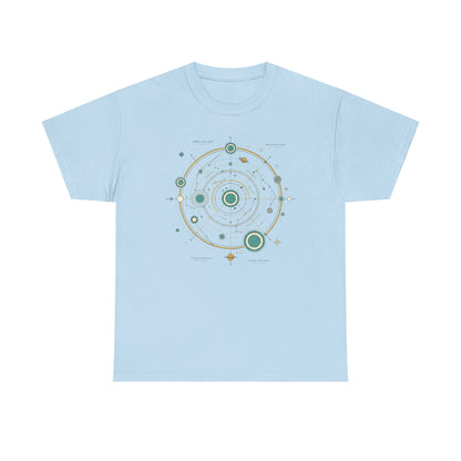 Solar System Minimalist T‑Shirt — Celestial Orbit Graphic Tee