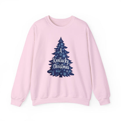 Kentucky Christmas Sweatshirt — Blue Plaid Tree Holiday Crewneck