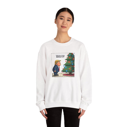 Political Christmas Tree Sweatshirt — "Radically Lit" Holiday Cartoon Crewneck
