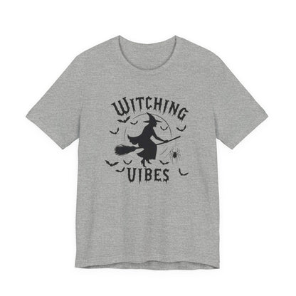 Witching Vibes Graphic Tee, Halloween Apparel, Unisex Costume Top, Casual T-Shirt, Spooky Season Outfit, Witchy Gift