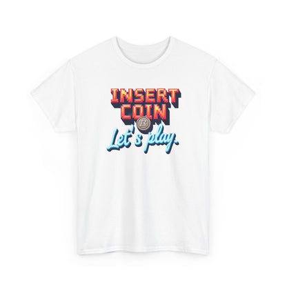 Insert Coin Tee, Let's Play Graphic Shirt, Retro Gamer T-Shirt, Unisex Cotton Tee, Gift for Game Lovers, Casual Wear