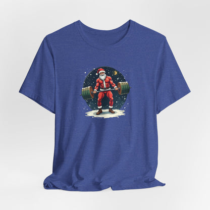 Jacked Santa Weightlifting, Unisex Jersey Short Sleeve Tee