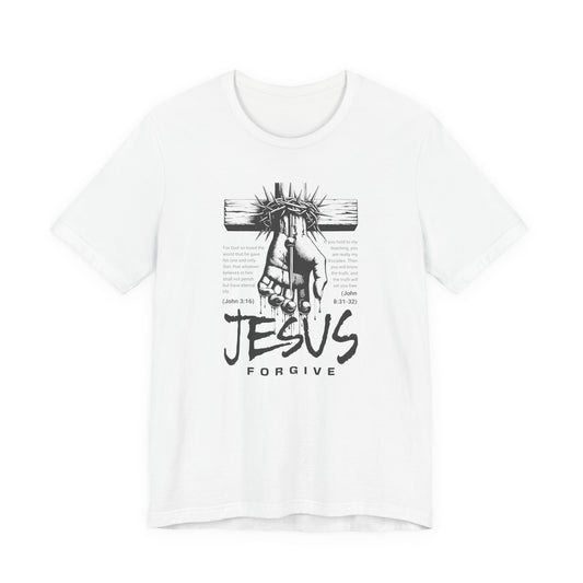 Jesus Forgive Cross T-Shirt — Christian Faith Tee